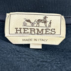 Hermes Navy Leather Patch Sweatshirt — view 3