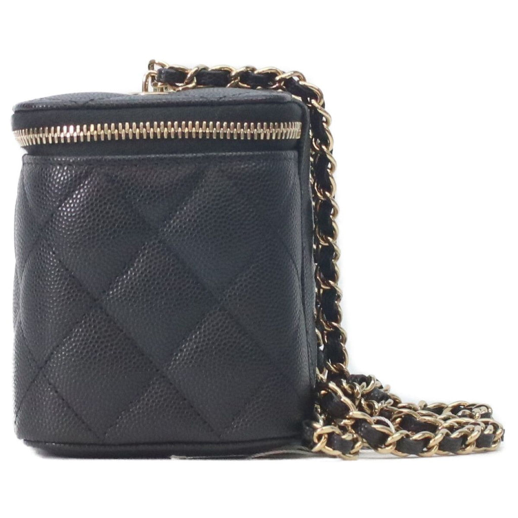 Chanel Black Caviar Gold Vanity Chain Shoulder — view 2