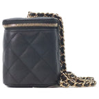 Chanel Black Caviar Gold Vanity Chain Shoulder — view 2