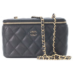 Chanel Black Caviar Gold Vanity Chain Shoulder