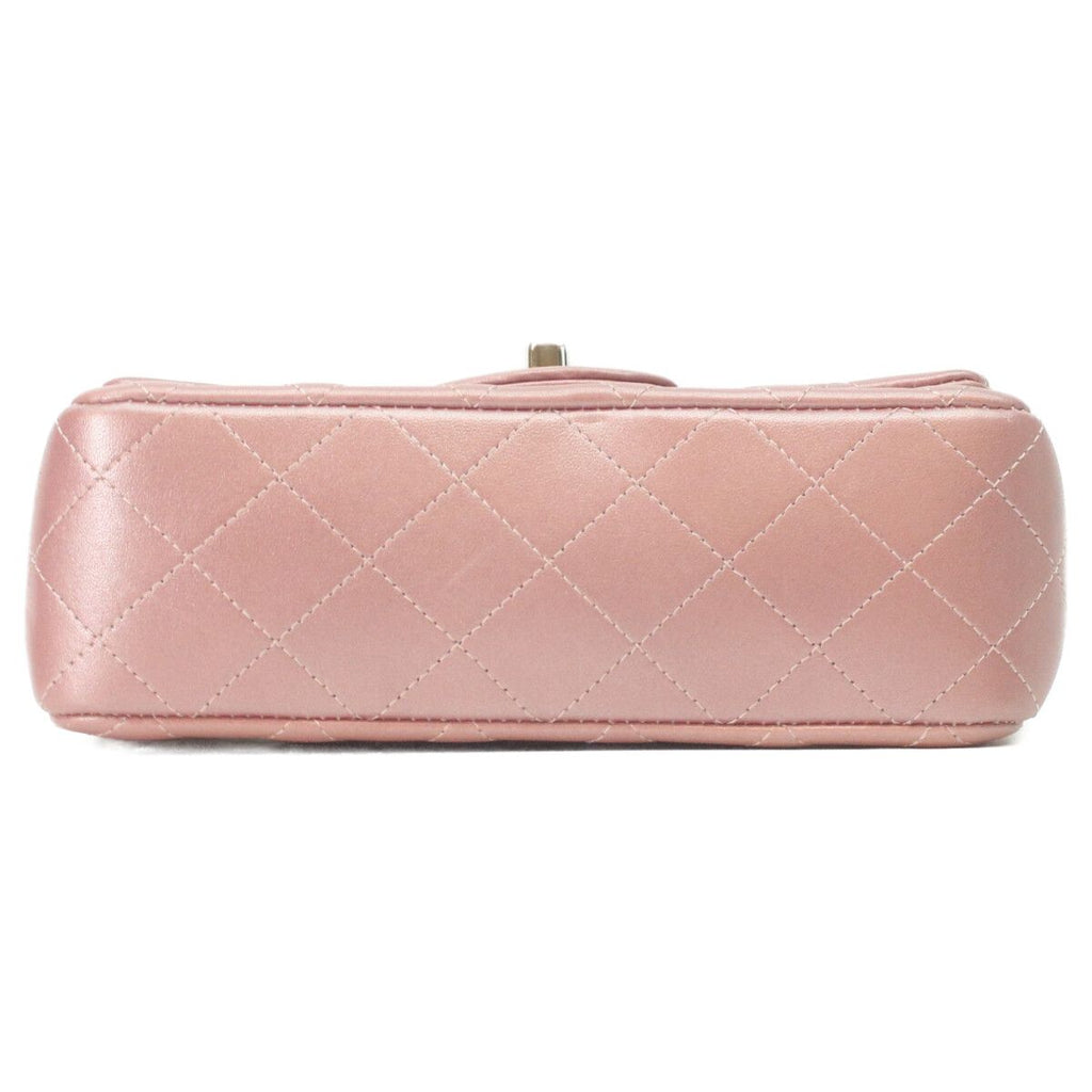 Chanel Metallic Pink Lum Silver Mini Quilted 20 Shoulder — view 5