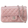 Chanel Metallic Pink Lum Silver Mini Quilted 20 Shoulder