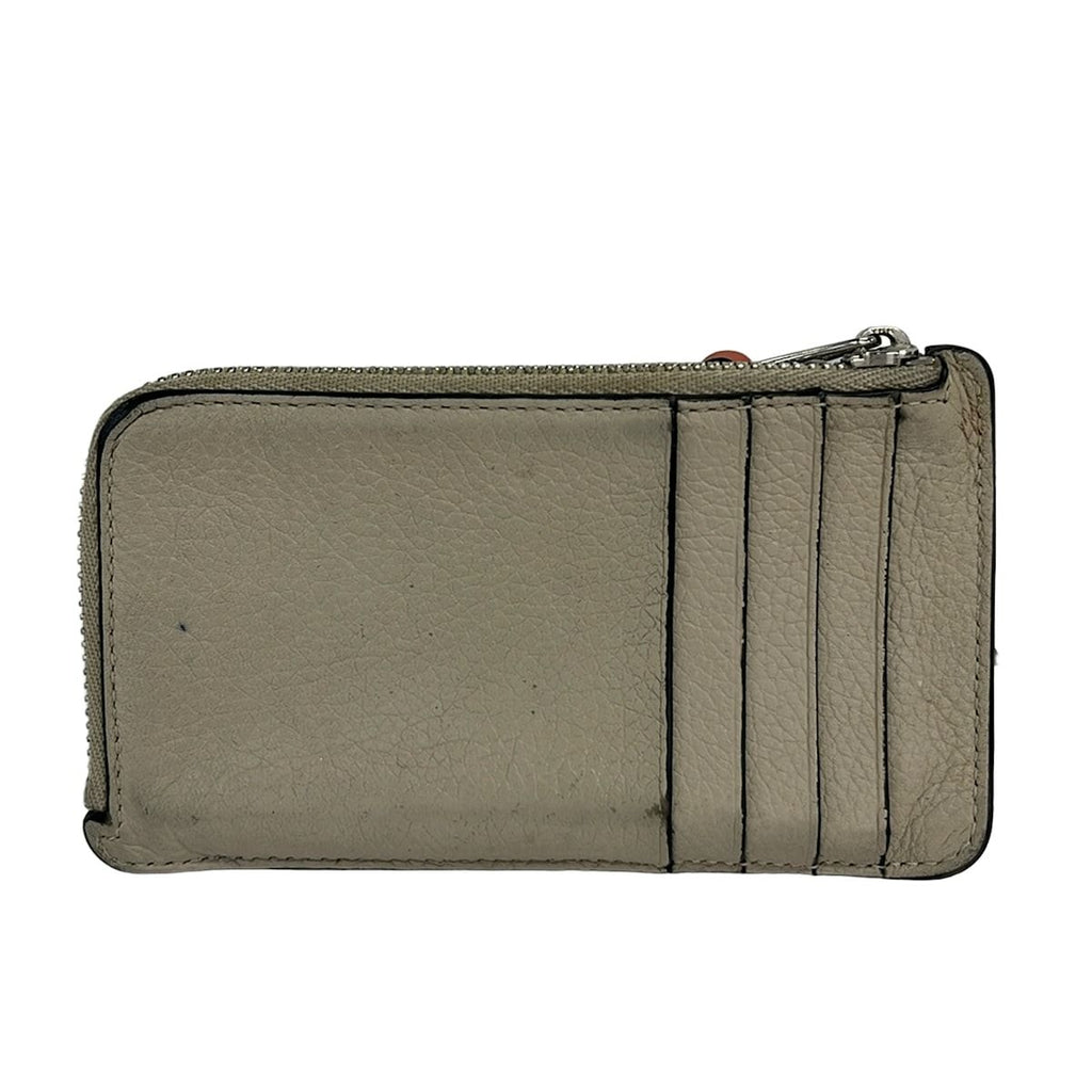 Loewe Coin Case Gray Beige Light Brown Pink L-shaped Zipper Leather — view 2
