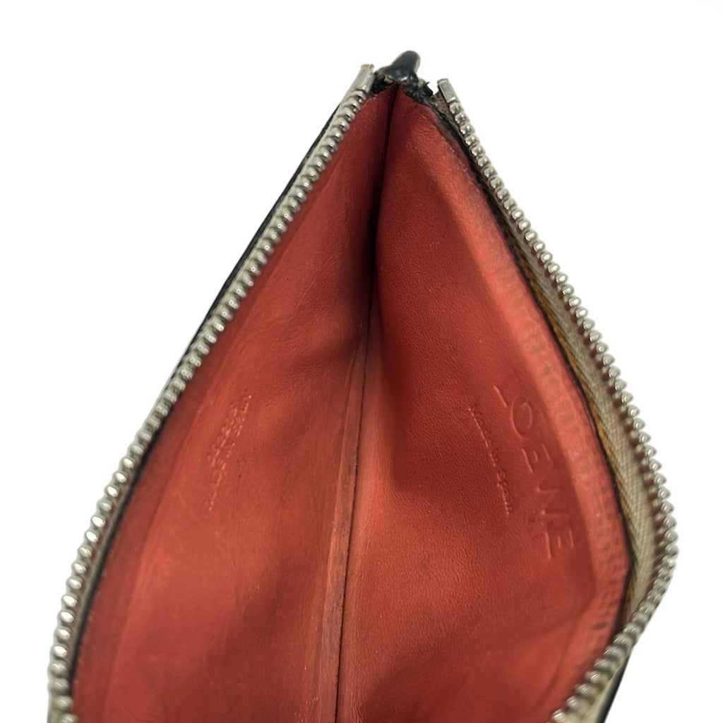 Loewe Coin Case Gray Beige Light Brown Pink L-shaped Zipper Leather — view 3