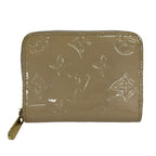 Louis Vuitton Coin Case Monogram Vernis Zippy Purse Rose Florentine Leather
