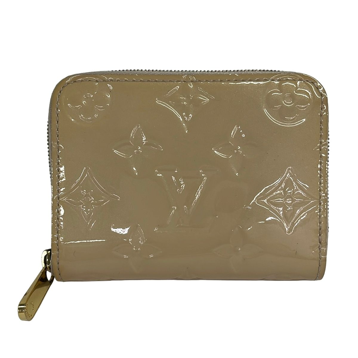 Louis Vuitton Coin Case Monogram Vernis Zippy Purse Rose Florentine Leather