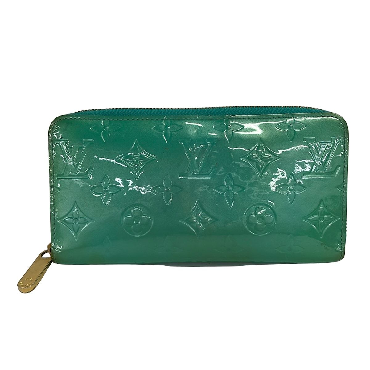 Louis Vuitton Wallet Monogram Vernis Zippy Blue Lagon Leather