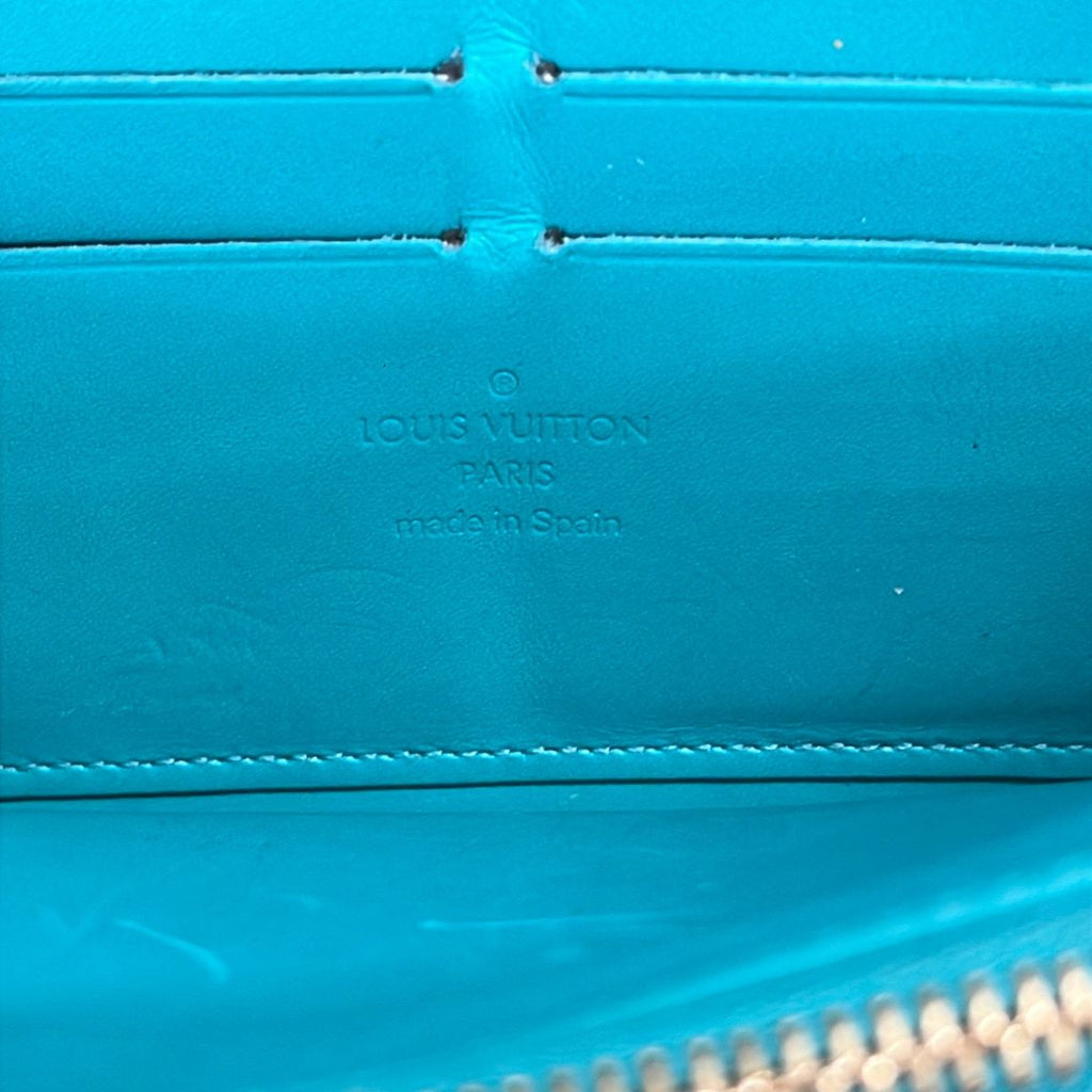 Louis Vuitton Wallet Monogram Vernis Zippy Blue Lagon Leather — view 5