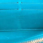 Louis Vuitton Wallet Monogram Vernis Zippy Blue Lagon Leather — view 5
