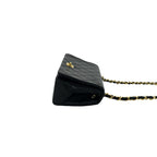 Chanel Vintage Quilted CC Logo Double Flap Lambskin Shoulder Bag Black — view 6