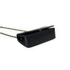 Chanel Vintage Quilted CC Logo Double Flap Lambskin Shoulder Bag Black — view 7