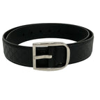 Gucci Belt 90 36 Black Silver Guccissima Line Leather