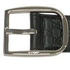 Gucci Belt 90 36 Black Silver Guccissima Line Leather — view 3