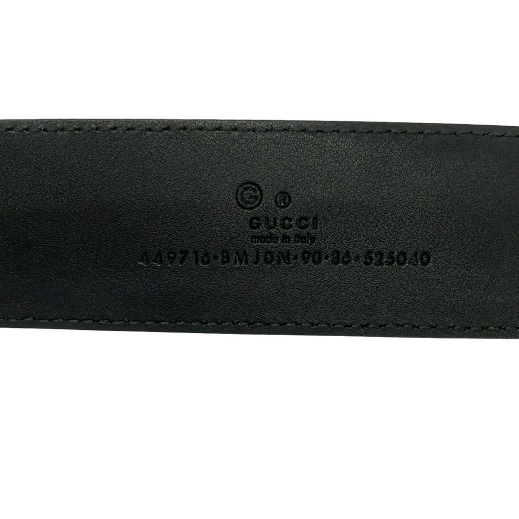 Gucci Belt 90 36 Black Silver Guccissima Line Leather — view 4