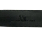 Gucci Belt 90 36 Black Silver Guccissima Line Leather — view 4