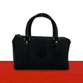 Gucci Vintage Micro GG Logo Leather Mini Boston Bag Black