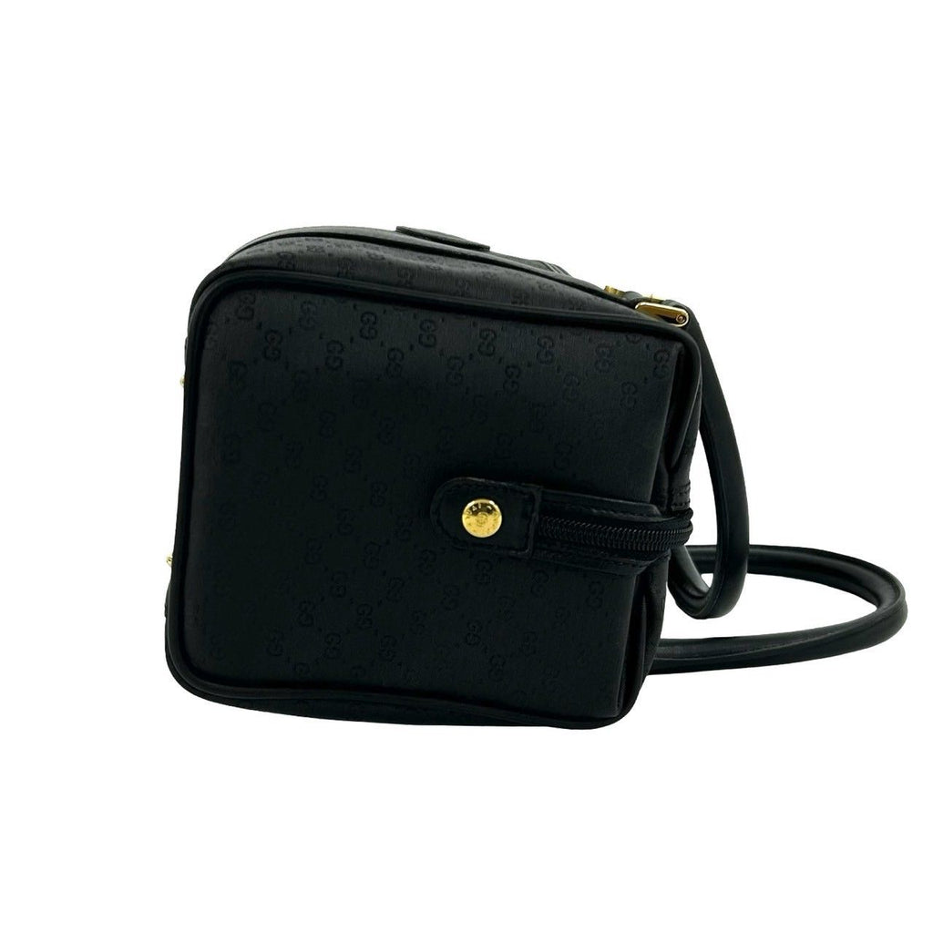 Gucci Vintage Micro GG Logo Leather Mini Boston Bag Black — view 6