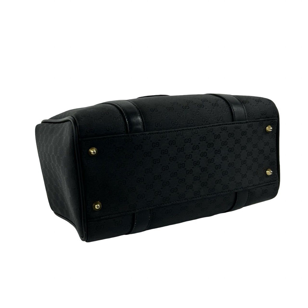 Gucci Vintage Micro GG Logo Leather Mini Boston Bag Black — view 7