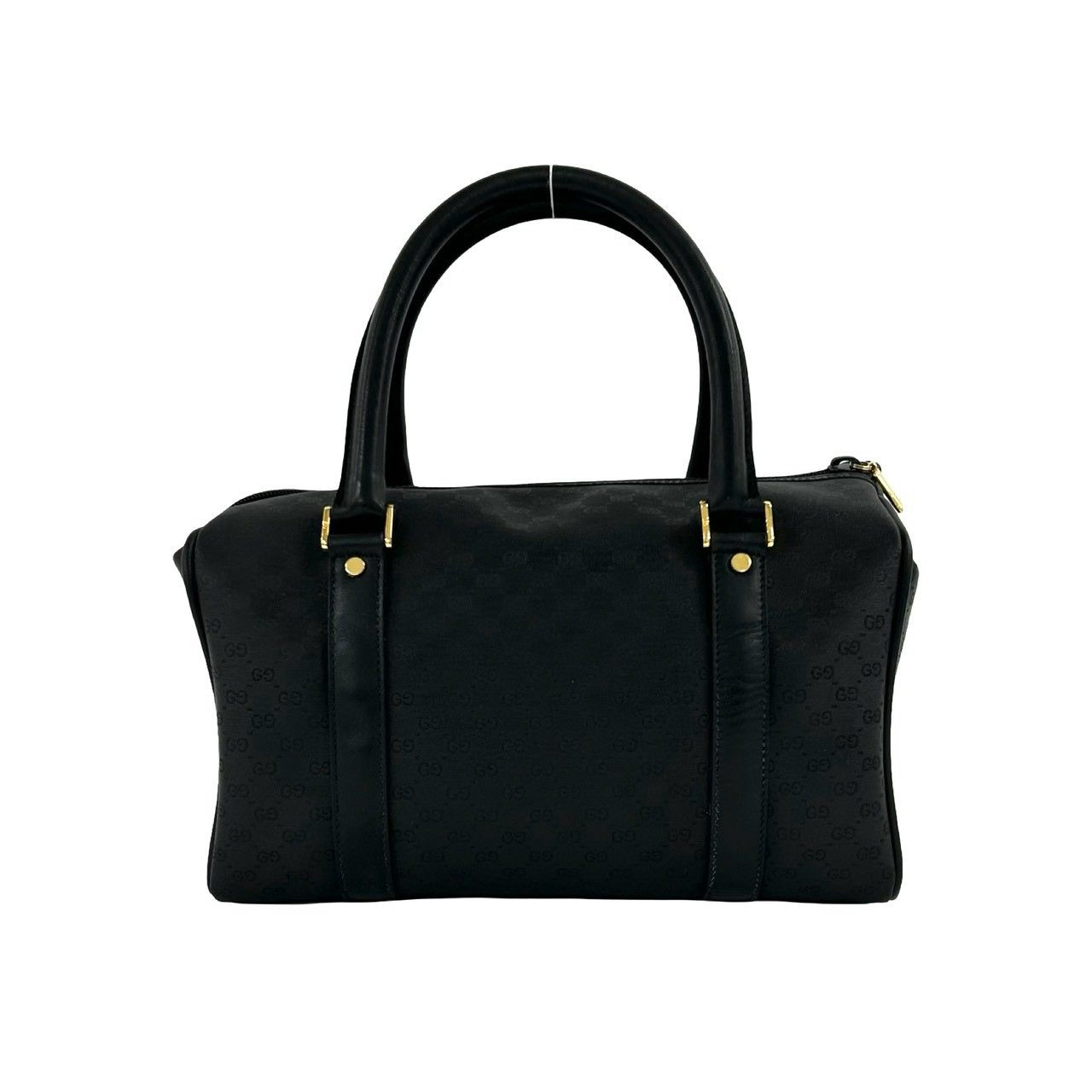 Gucci Vintage Micro GG Logo Leather Mini Boston Bag Black — view 3