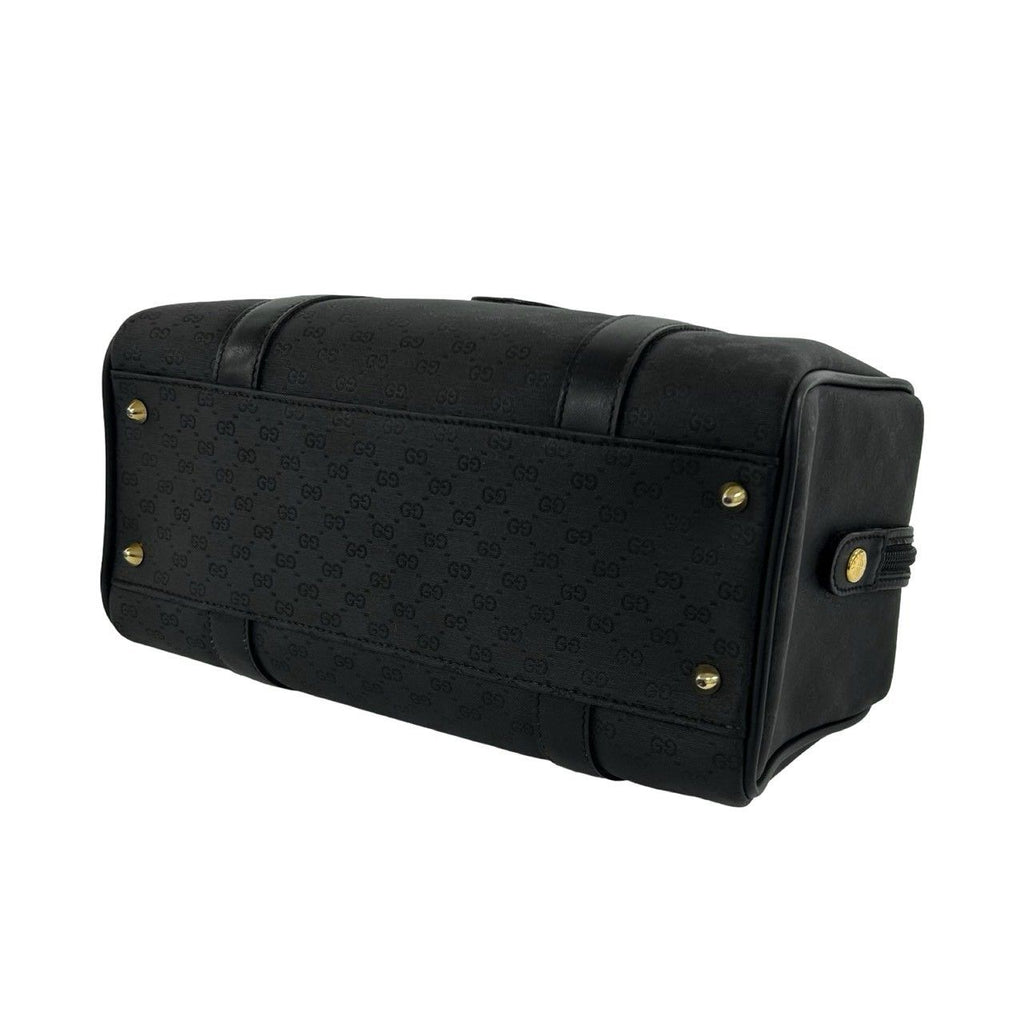 Gucci Vintage Micro GG Logo Leather Mini Boston Bag Black — view 8