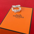 Hermes Book Ring 925 Sterling Silver