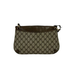 Gucci Vintage Sherry Line GG Logo Leather Shoulder Bag Brown — view 3