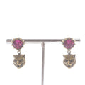 Gucci Cat Head Color Stone Earrings Gold