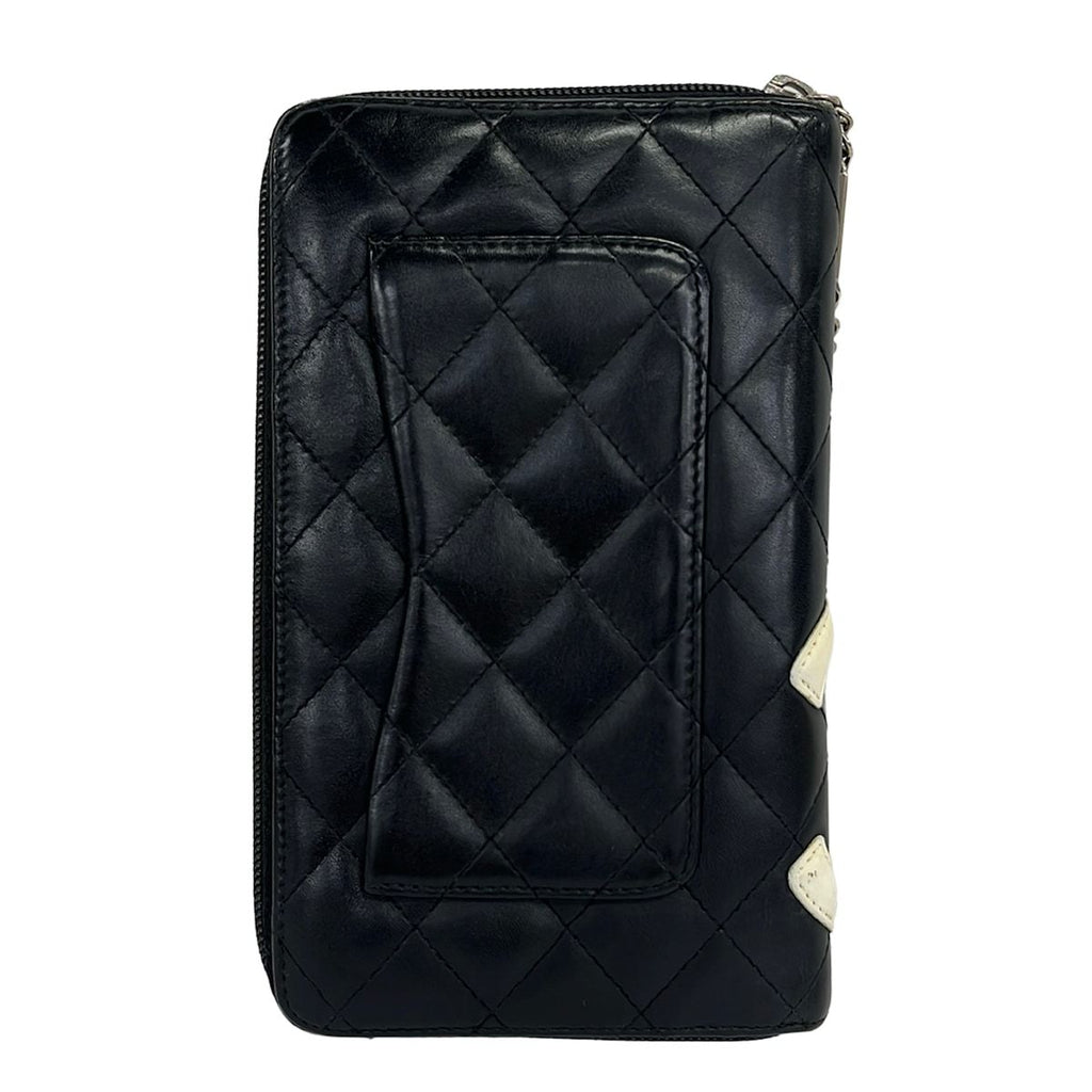 Chanel Wallet Cambon Line Black White Zip Around Lambskin — view 2