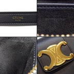 Celine Shoulder Bag Triomphe Black Smooth Calfskin — view 6