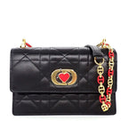 Dior Shoulder Bag Mistake Black Macro Cannage Lambskin Gold