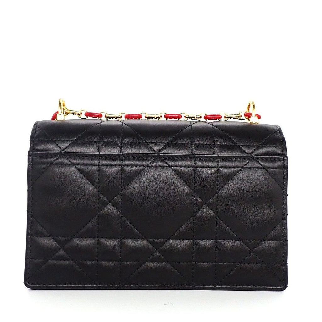 Dior Shoulder Bag Mistake Black Macro Cannage Lambskin Gold — view 2