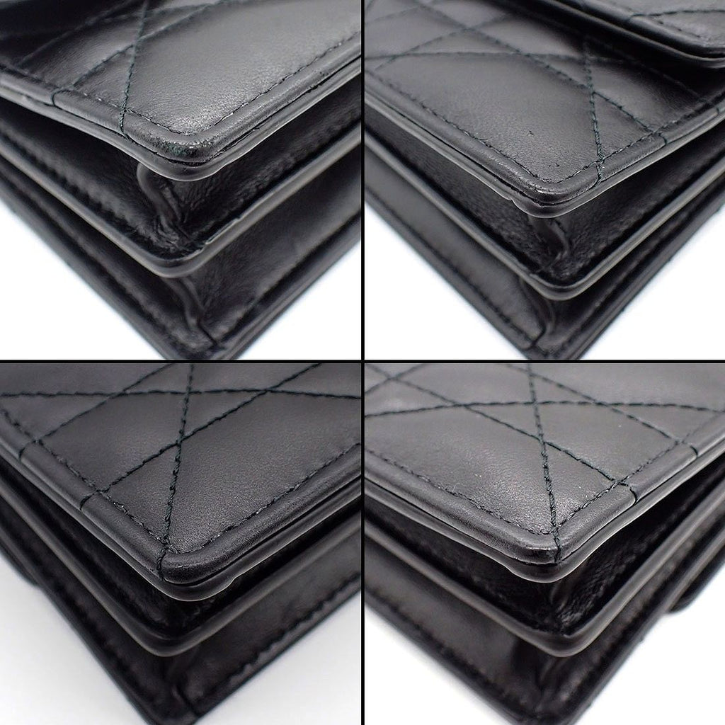 Dior Shoulder Bag Mistake Black Macro Cannage Lambskin Gold — view 7