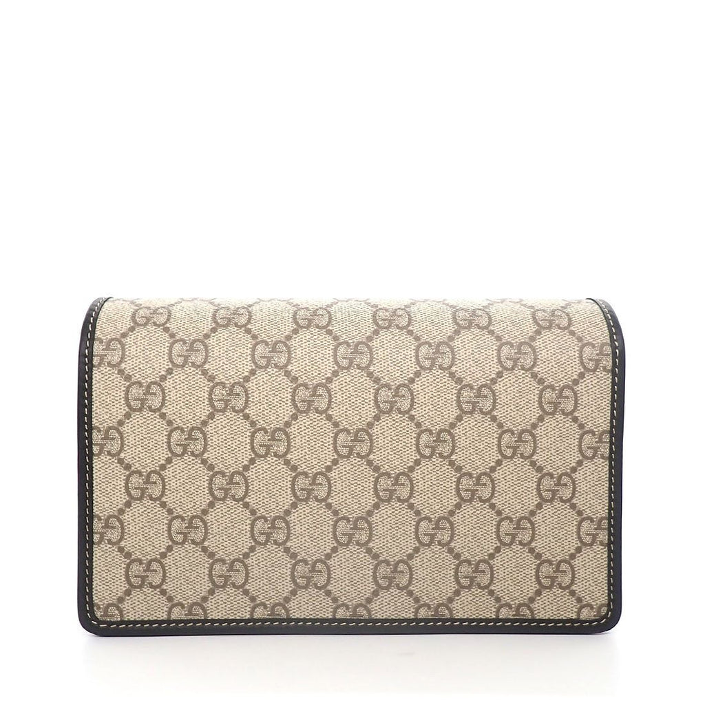 Gucci Shoulder Bag GG Emblem Wallet Beige Brown Supremecanvas Leather — view 2