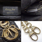 Dior Handbag Lady Dior Mini Black Cannage Lambskin Gold — view 6