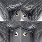 Dior Handbag Lady Dior Mini Black Cannage Lambskin Gold — view 8