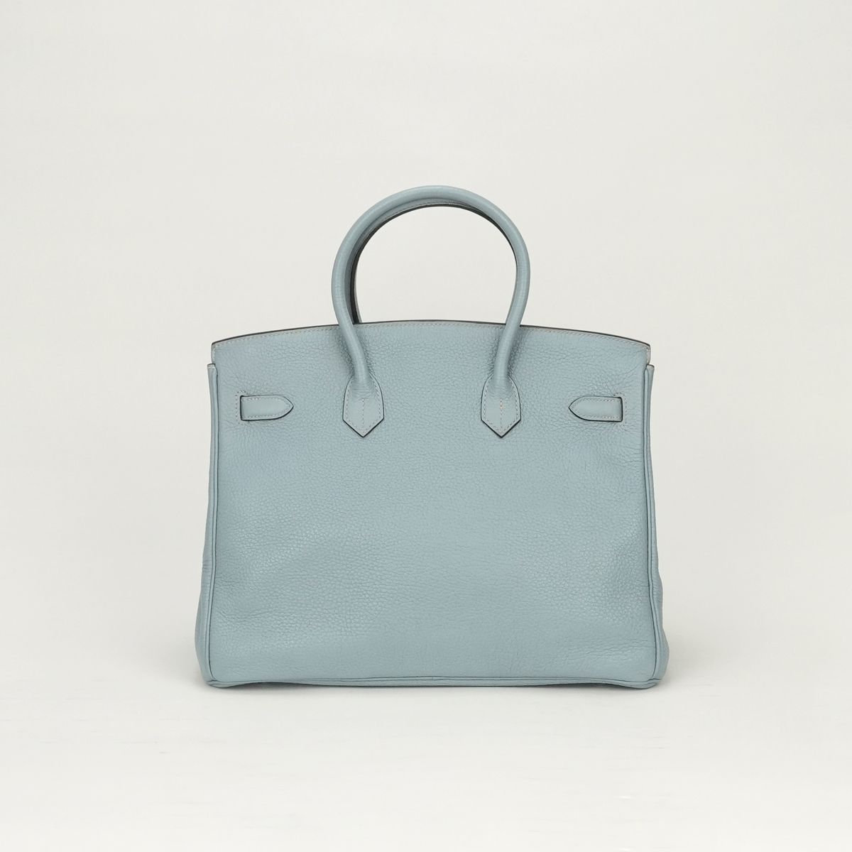 Hermes Birkin 35 Tote Togo Blue Bleu Lin Light Silver Handbag — view 3