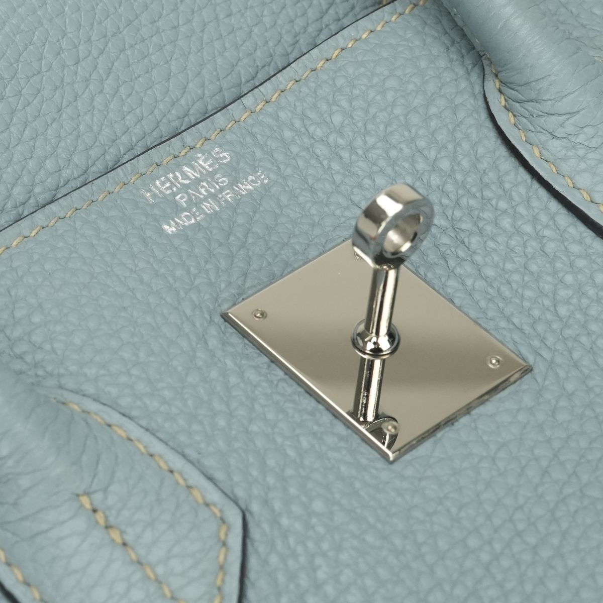 Hermes Birkin 35 Tote Togo Blue Bleu Lin Light Silver Handbag — view 8