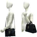 Saint Laurent Paris Baby Cabas YSL Logo Leather 2-Way Shoulder Bag Black — view 2