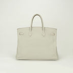 Hermes Birkin 40 Tote Taurillon Clemence Pearl Gray Silver — view 3
