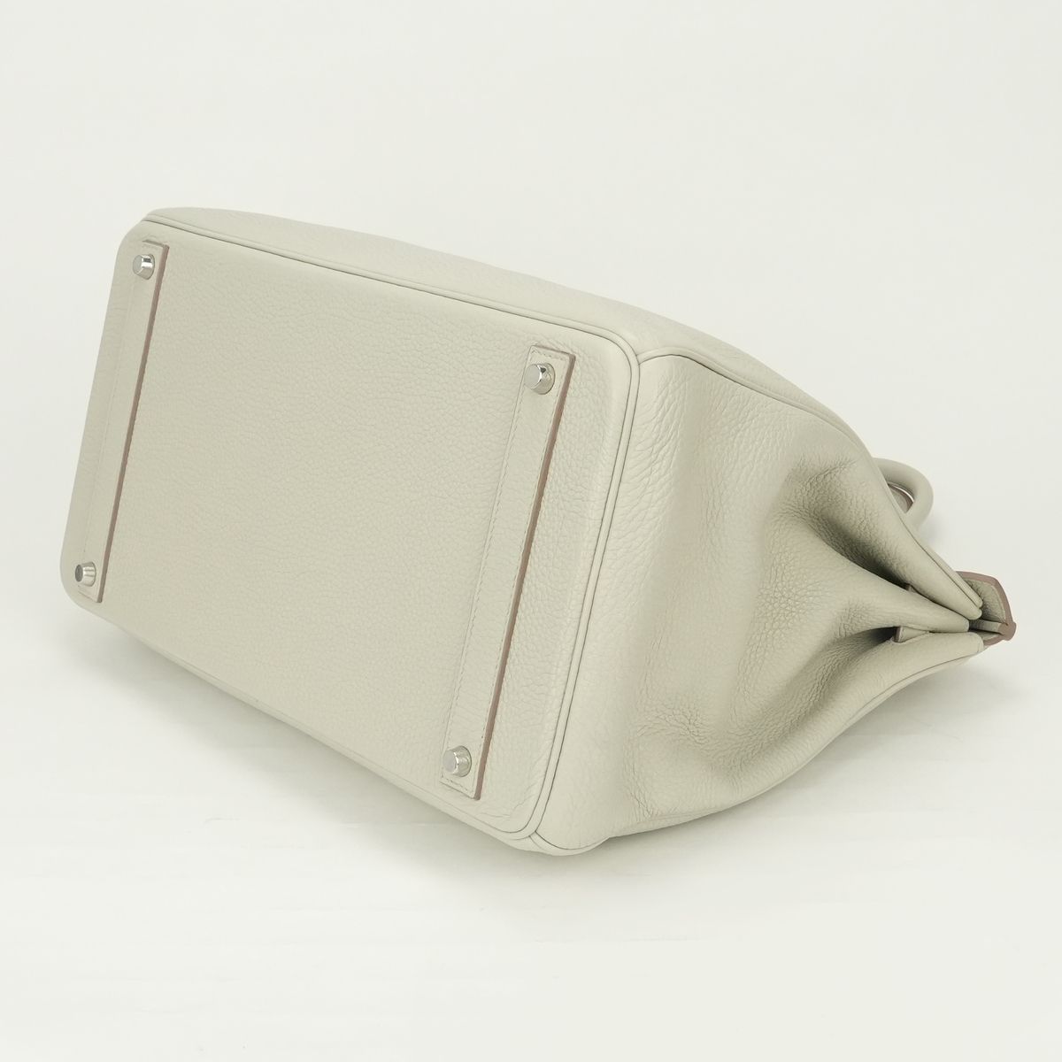 Hermes Birkin 40 Tote Taurillon Clemence Pearl Gray Silver — view 5