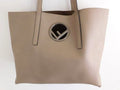 Fendi F's Tote Leather Gray Ju Pouch