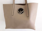 Fendi F's Tote Leather Gray Ju Pouch