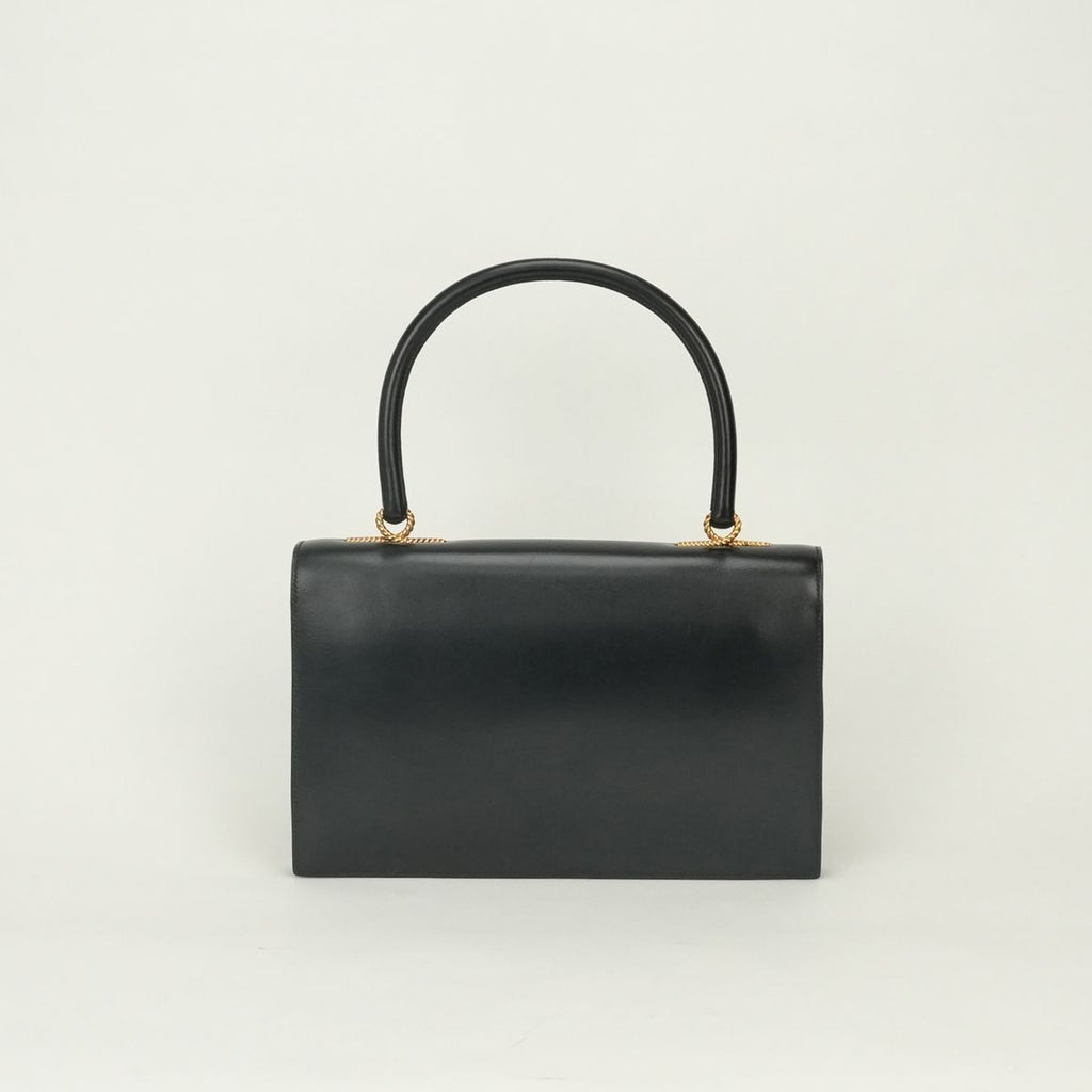 Hermes Tote Box Calf Noir Black Gold Handbag — view 3