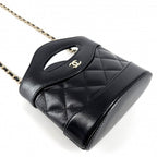 Chanel Shoulder Bag Quilted CC Logo Mini 2-Way Mount Crossbody Leather Black — view 3
