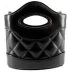 Chanel Shoulder Bag Quilted CC Logo Mini 2-Way Mount Crossbody Leather Black — view 2