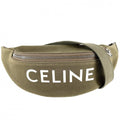 Celine Belt Bag Logo Bag Canvas Khaki Silver