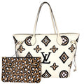 Louis Vuitton Tote Neverfull MM Handbag Wild at Heart Shoulder Leopard Ivory