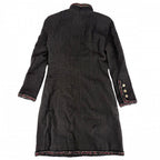 Chanel Dress Tweed Stand Color Long Sleeve 36 Brown Gold Fall Winter — view 2