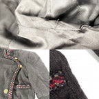 Chanel Dress Tweed Stand Color Long Sleeve 36 Brown Gold Fall Winter — view 5
