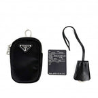 Prada Shoulder Bag Mini Triangle Logo Strap Crossbody 1 Nylon Black Silver — view 6